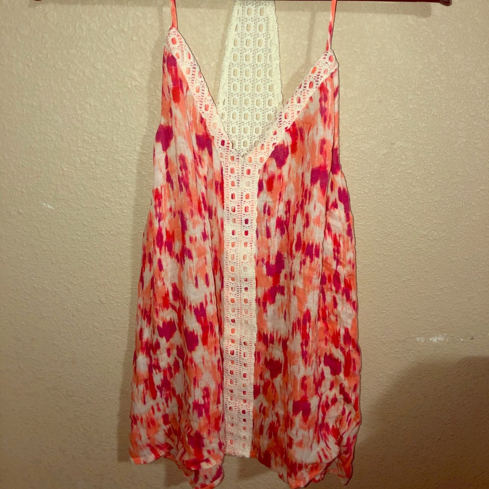 Lucky Brand Tank gauze lace boho